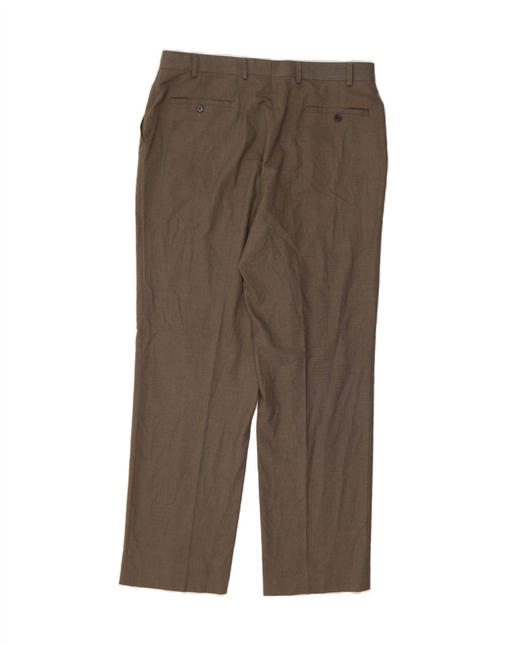 MICHAEL KORS Mens Straight Suit Trousers W36 L32 Brown Polyester Vintage Michael Kors and Second-Hand Michael Kors from Messina Hembry 
