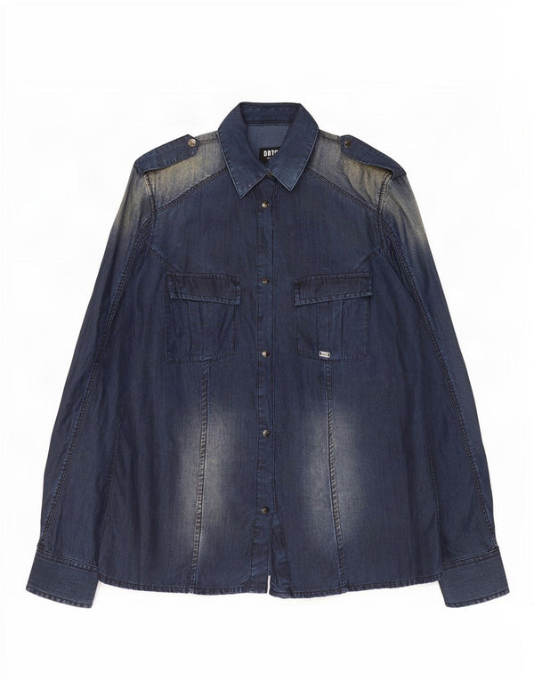 Datch Γυναικείο Στρατιωτικό Τζιν Μπλουζάκι UK 18 XL Navy Blue Lyocell