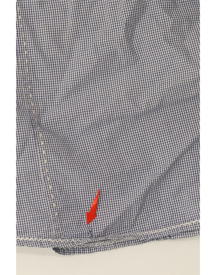 Ανδρικό κοντομάνικο στρατιωτικό πουκάμισο SCOTCH & SODA Μεγάλο μπλε βαμβακερό Gingham