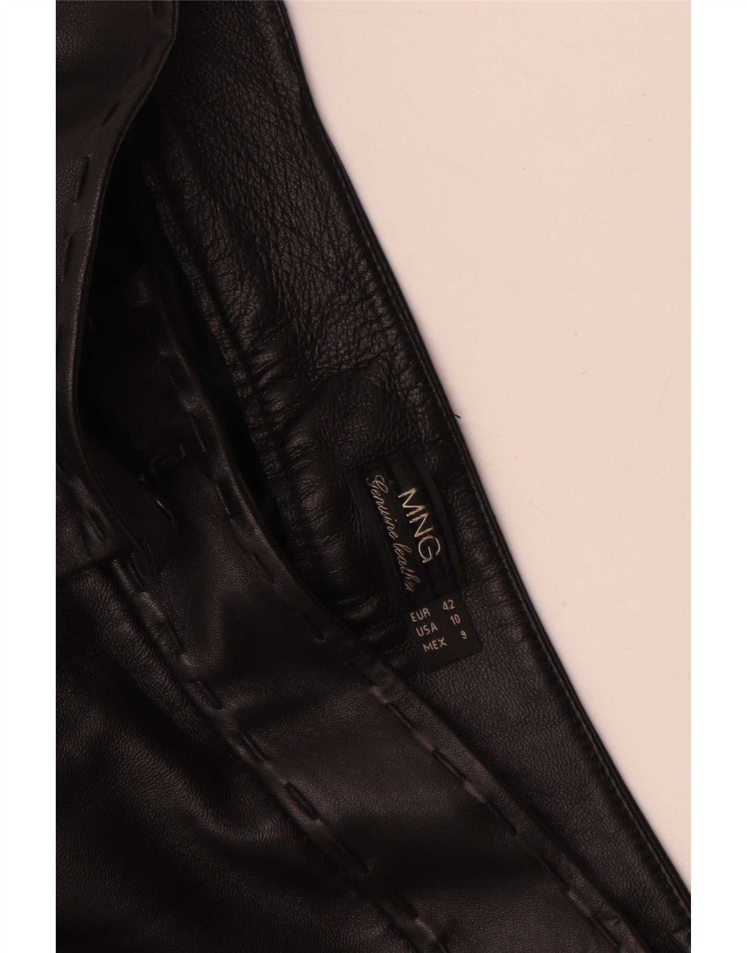 Mango Γυναικείο ίσιο δερμάτινο παντελόνι IT 42 Medium W30 L35 Μαύρο