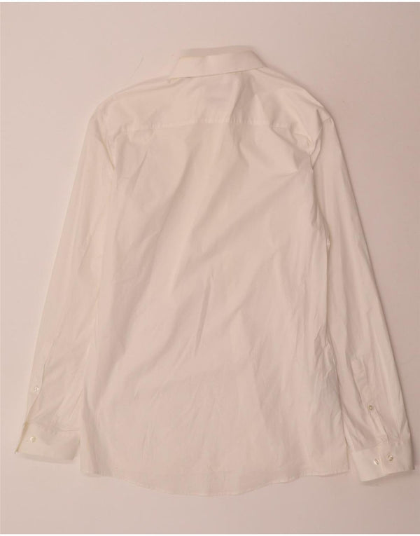 Ανδρικό πουκάμισο Hugo Boss Extra Slim Fit Μέγεθος 43 17 XL Λευκό βαμβακερό