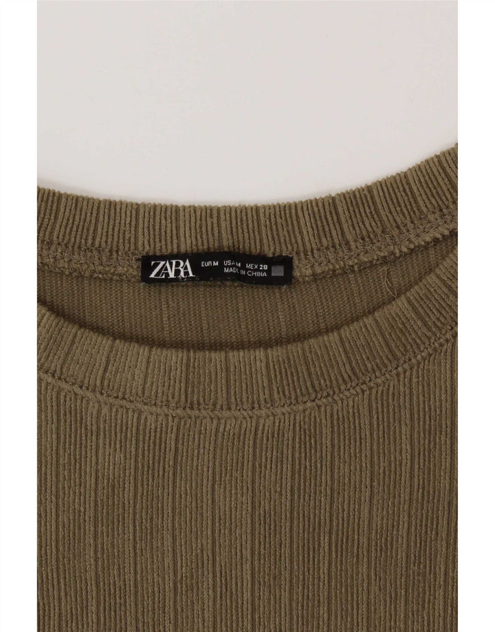 Zara γυναικείο τοπ μακρυμάνικο UK 14 Medium Khaki