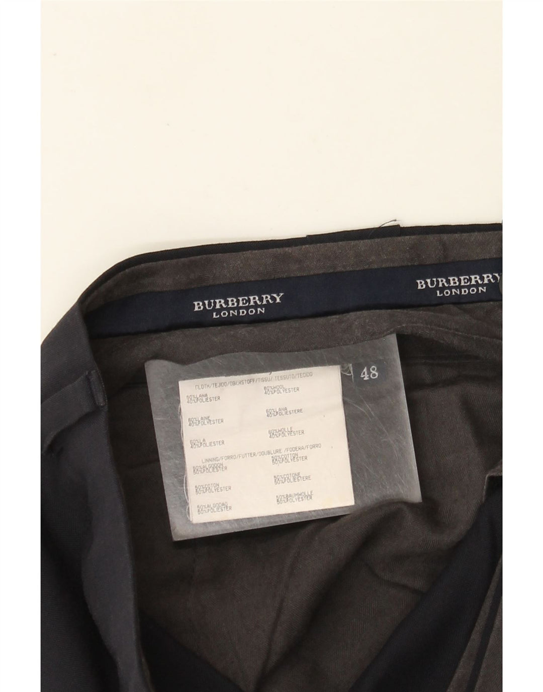 Burberry Ανδρικό κοστούμι παντελόνι IT 48 Medium W36 L31 Navy Blue Wool