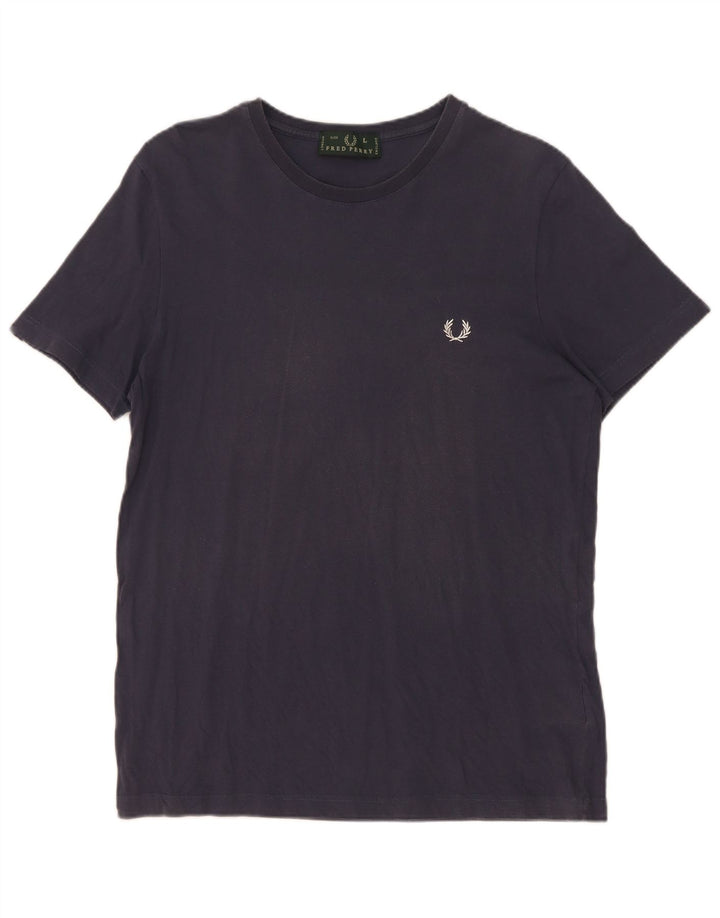 Fred Perry Ανδρικό T-Shirt Top Large Navy Blue από βαμβάκι