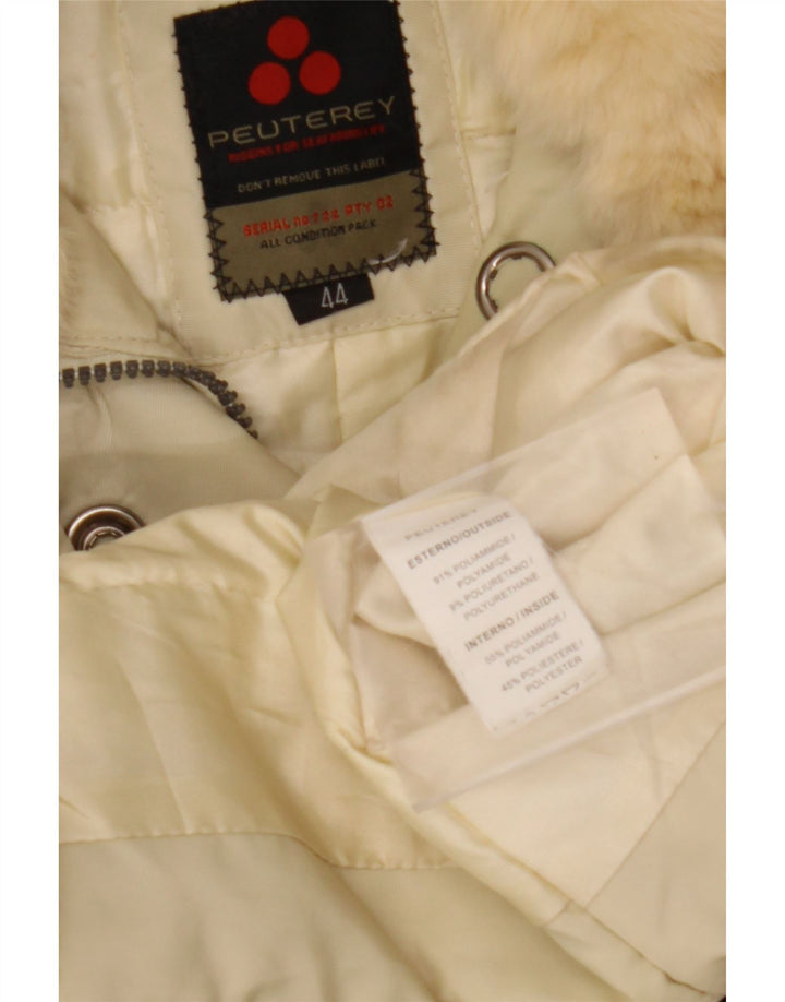 PEUTEREY Womens Overcoat IT 44 Medium Beige Polyamide