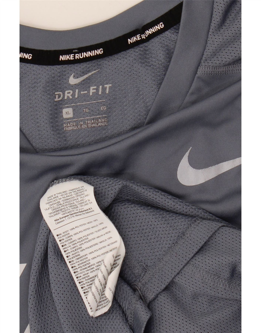 Ανδρικό γραφικό μπλουζάκι Nike Dri Fit Top XL Γκρι ριγέ πολυεστέρα
