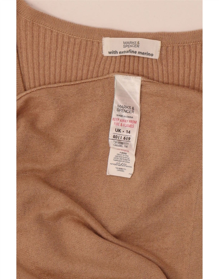 Marks & Spencer Γυναικείο Φόρεμα Jumper UK 14 Medium Beige Viscose