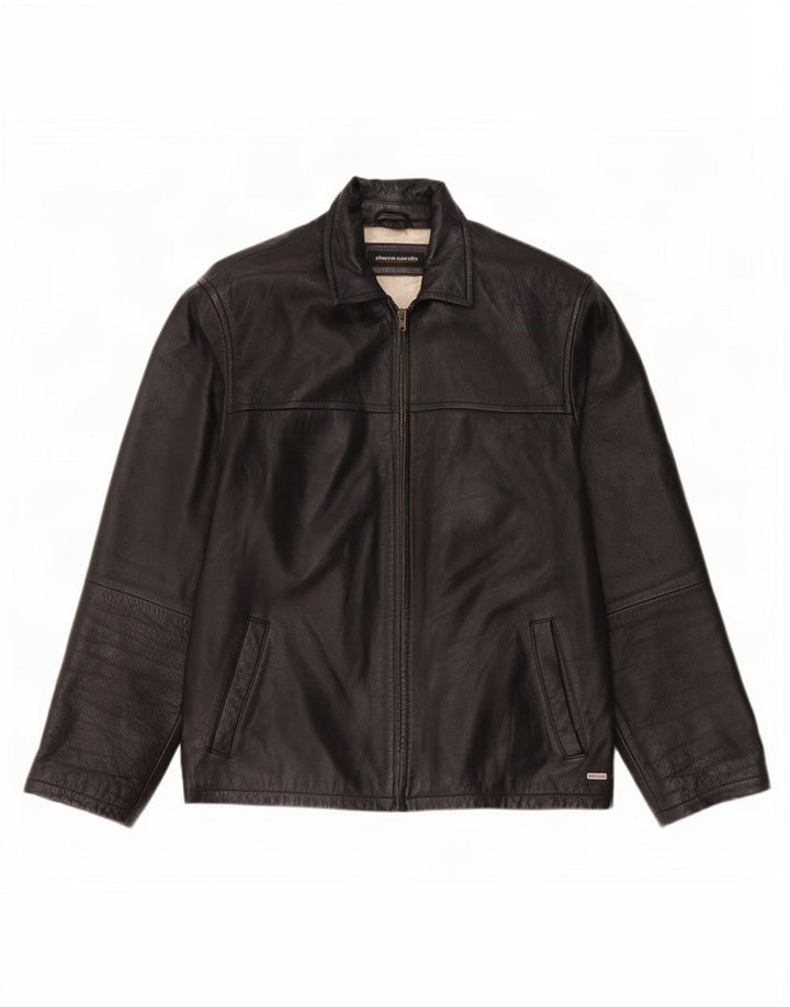 Pierre Cardin Ανδρικό Δερμάτινο Μπουφάν UK 40 Large Μαύρο