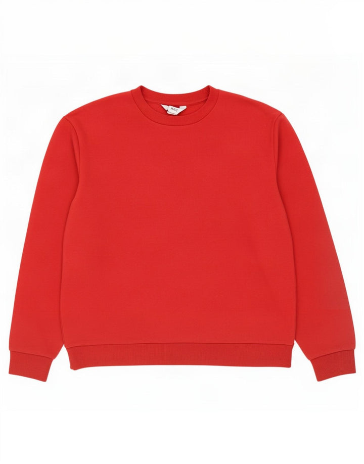 Marks & Spencer Γυναικεία Φούτερ Jumper UK 14 Μεσαίο κόκκινο βαμβακερό