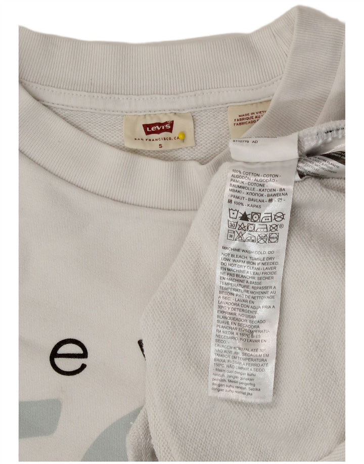 Levi's Γυναικεία Crop Graphic Φούτερ Jumper UK 10 Small White