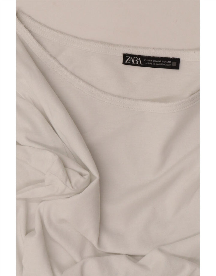 Zara Γυναικείο τοπ μακρυμάνικο UK 14 Medium White