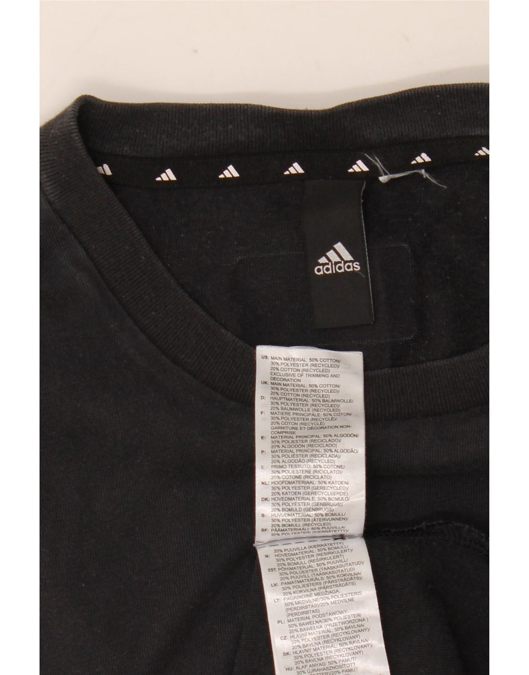 Ανδρικό γραφικό T-Shirt Adidas Top Μεσαίο μαύρο βαμβακερό