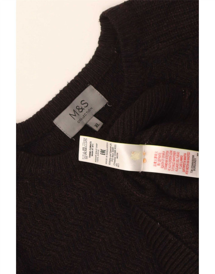 Ανδρικό πουλόβερ Marks & Spencer Crew Neck Jumper XL Καφέ Ακρυλικό