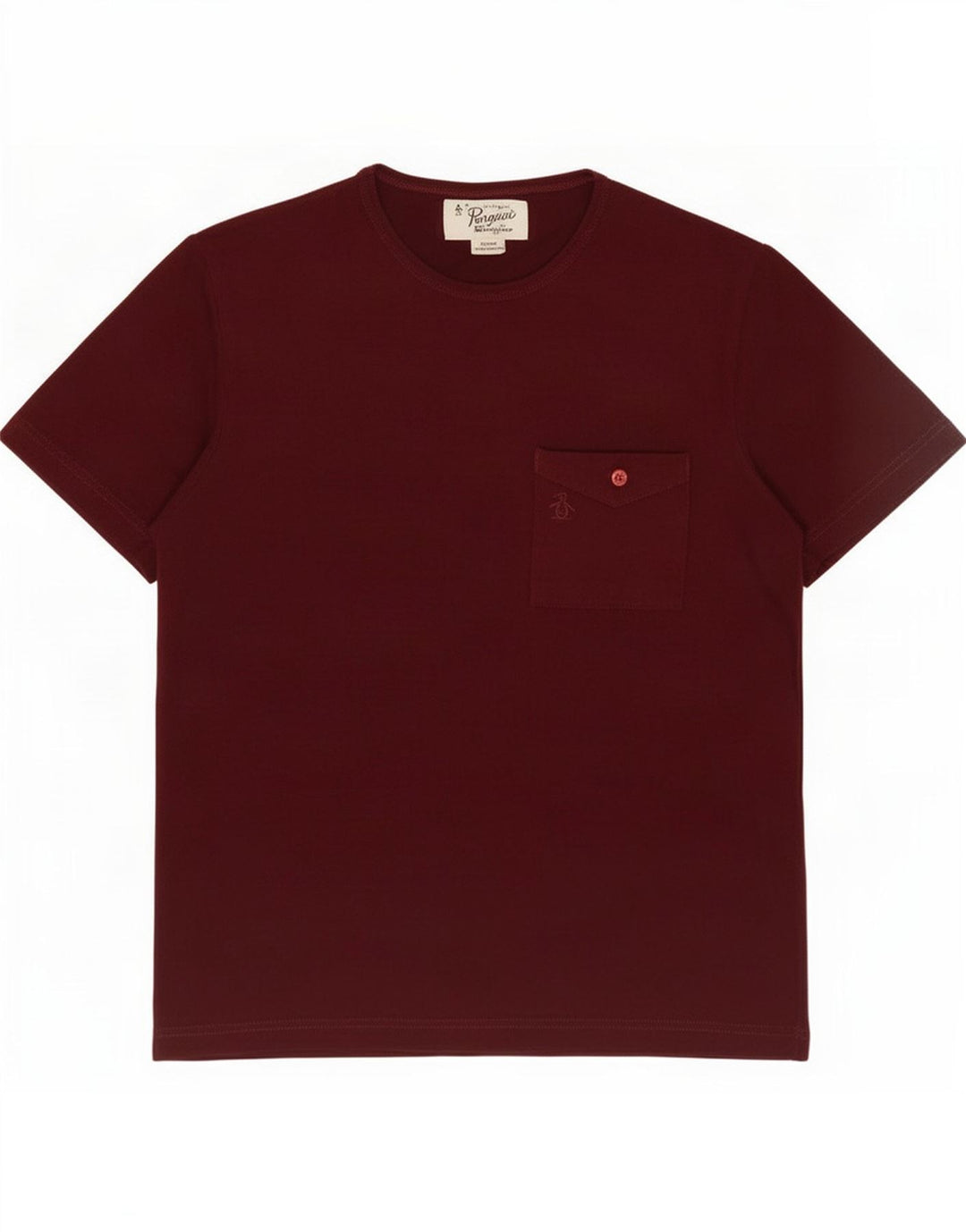 Ανδρικό T-Shirt Penguin Top Μικρό Βουργουνδί Βαμβακερό