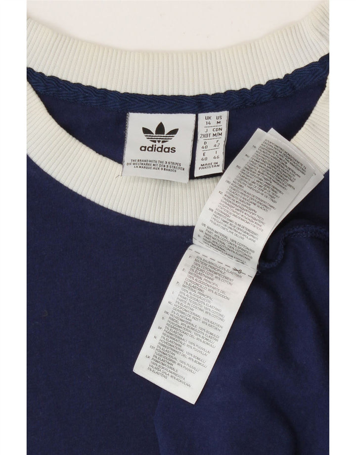Adidas Γυναικείο T-Shirt Top UK 14 Medium Navy Blue