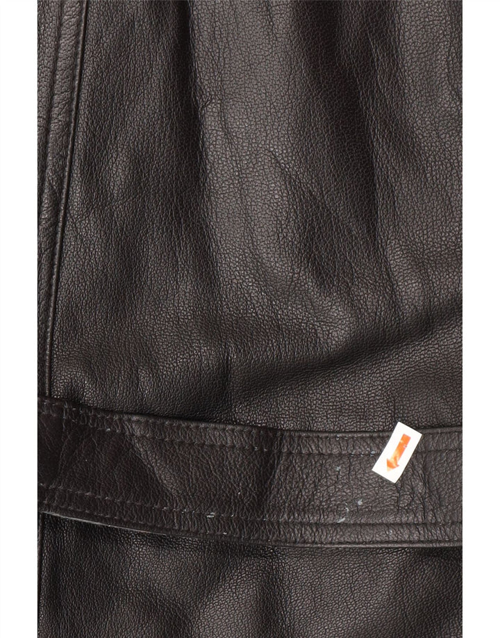 VINTAGE Ανδρικό Δερμάτινο Παλτό IT 52 XL Μαύρο Δερμάτινο