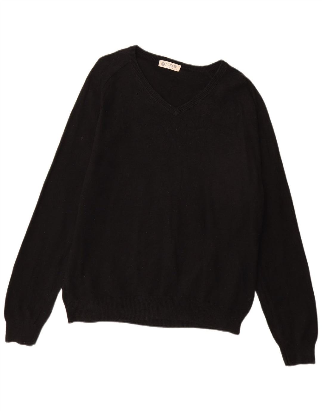 J. Crew Ανδρικό πουλόβερ με λαιμόκοψη με λαιμόκοψη μεγάλο μαύρο βαμβακερό