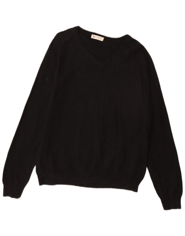 J. Crew Ανδρικό πουλόβερ με λαιμόκοψη με λαιμόκοψη μεγάλο μαύρο βαμβακερό