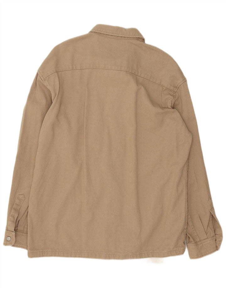 Ανδρικό πουκάμισο Zara Relaxed Fit Medium Beige Colourblock Βαμβακερό