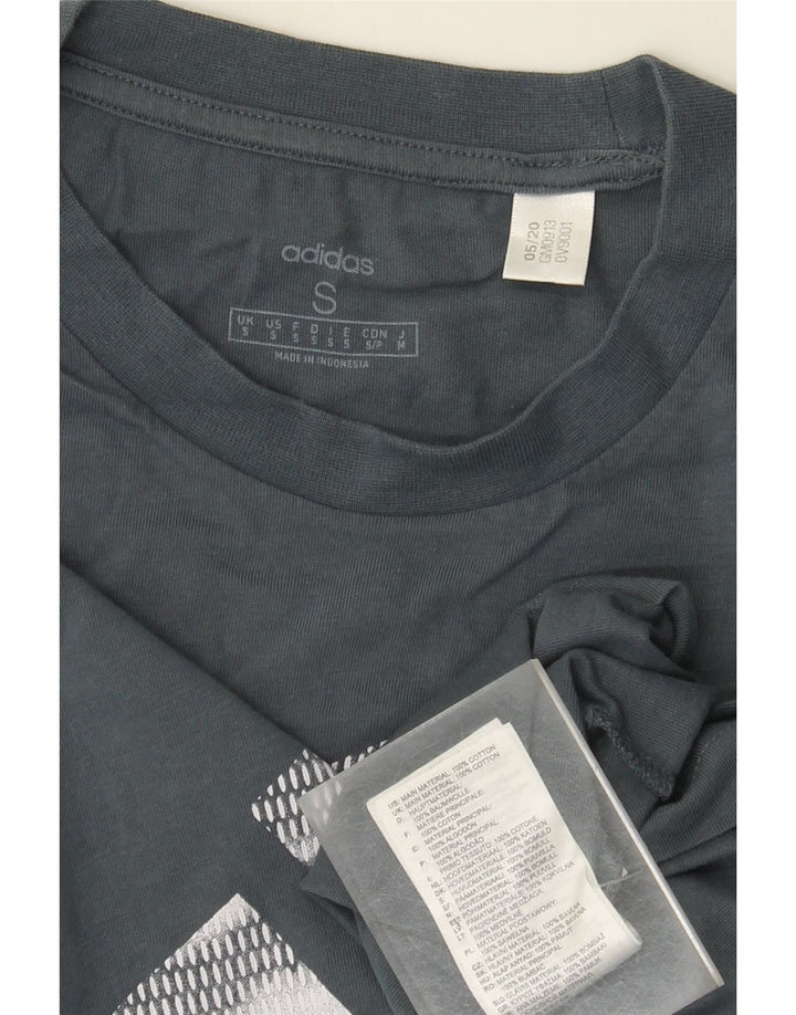 Ανδρικό γραφικό T-Shirt Adidas Top Small Blue βαμβακερό