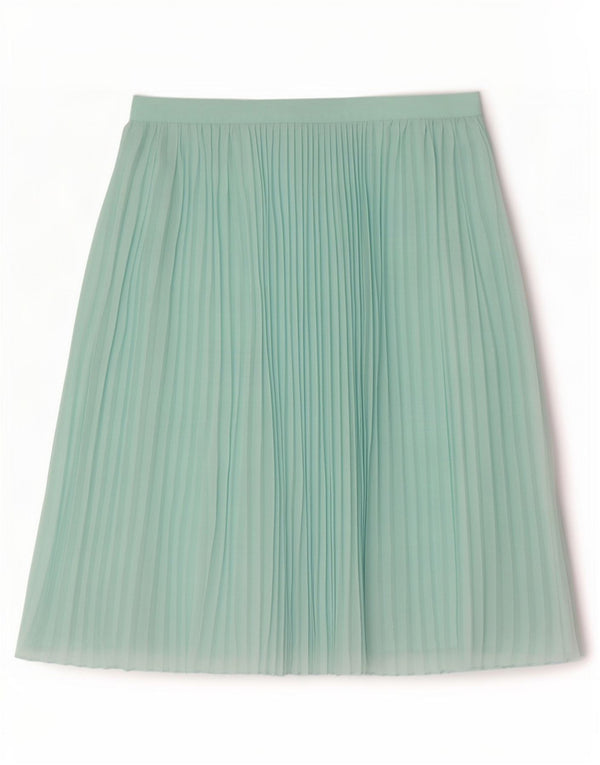 Marks & Spencer Womens Pleated A-Line Skirt UK 14 Large W32 Green Polyester