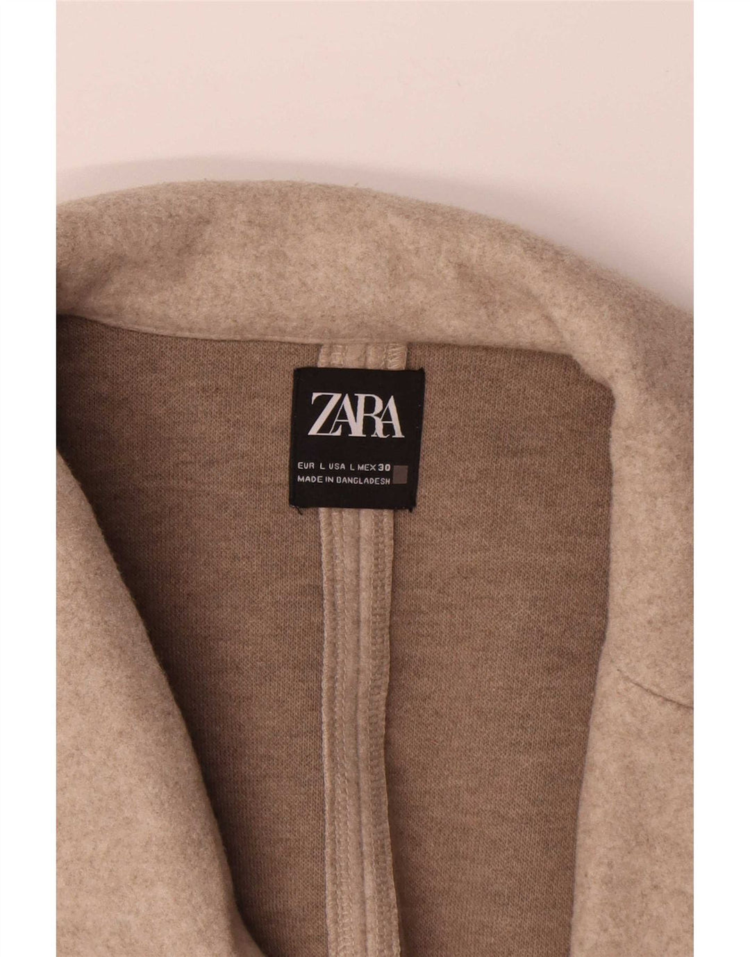 Zara Γυναικείο Ανοιχτό Παλτό UK 16 Large Beige Polyester