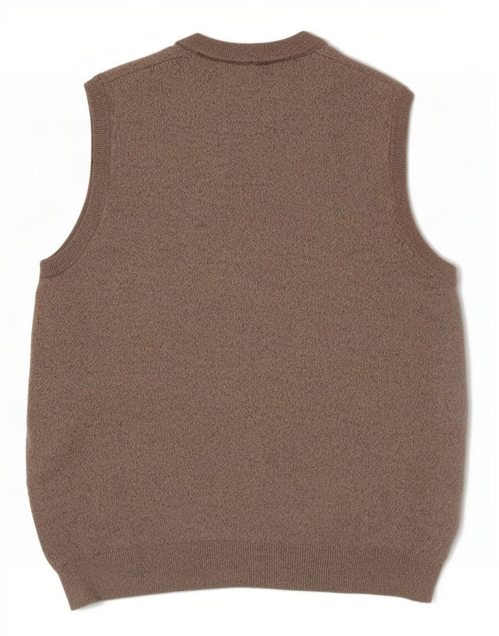 Marks & Spencer Ανδρικό γιλέκο Tank Top Large Beige Flecked Cotton