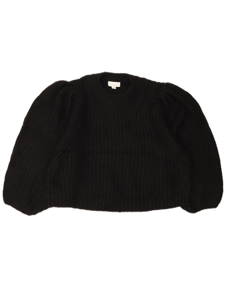 Γυναικείο πουλόβερ Topshop Crop Oversized Crew Neck Jumper UK 14 Medium Black