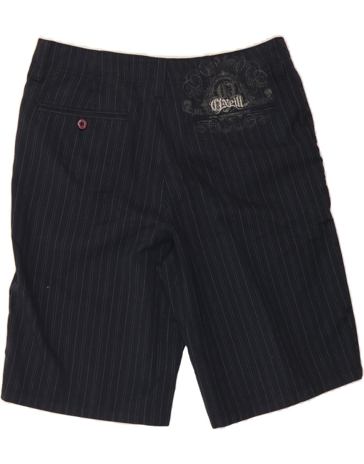 O'NEILL Mens Graphic Chino Shorts W32 Medium Navy Blue Pinstripe Polyester Vintage O'Neill and Second-Hand O'Neill from Messina Hembry 