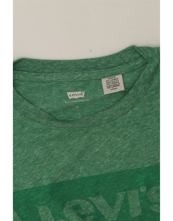 LEVI'S Mens Graphic T-Shirt Top Small Green Flecked Vintage Levi's and Second-Hand Levi's from Messina Hembry 