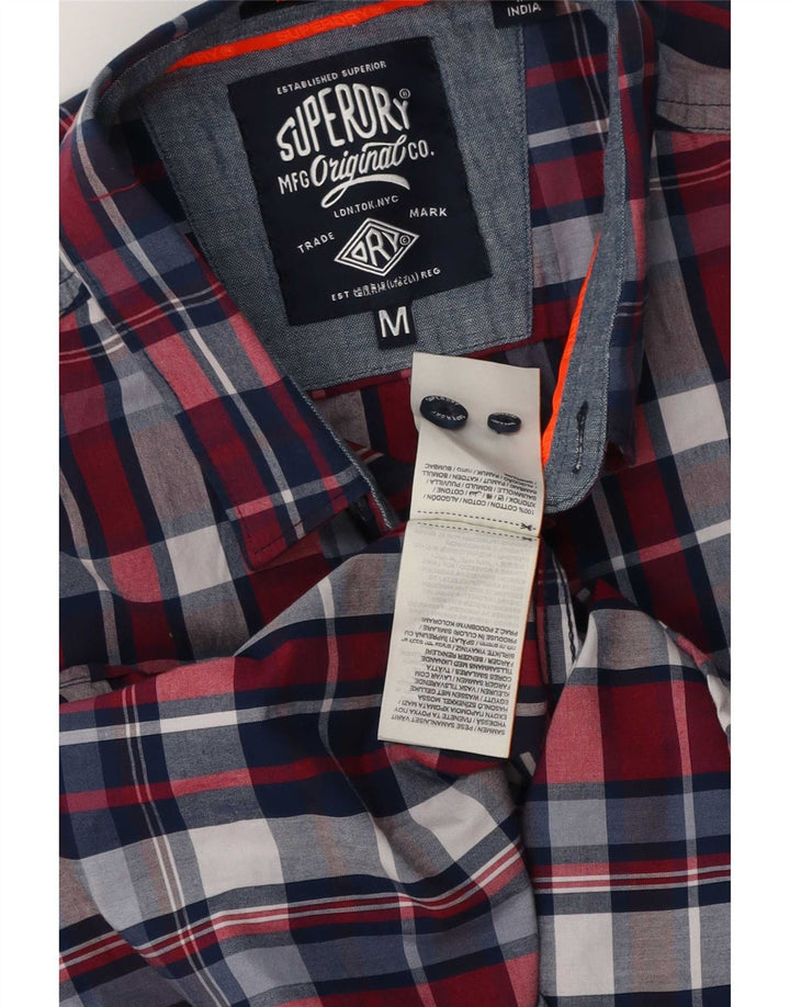 Superdry Ανδρικό πουκάμισο Medium Navy Blue Check Cotton