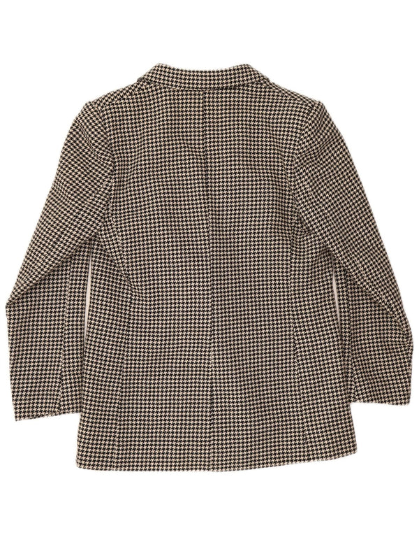 Vintage γυναικείο διπλό μπουφάν σακάκι UK 12 Medium Black Houndstooth