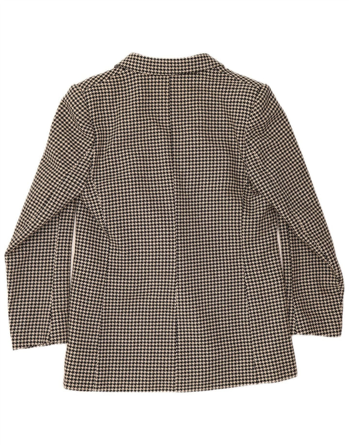 Vintage γυναικείο διπλό μπουφάν σακάκι UK 12 Medium Black Houndstooth