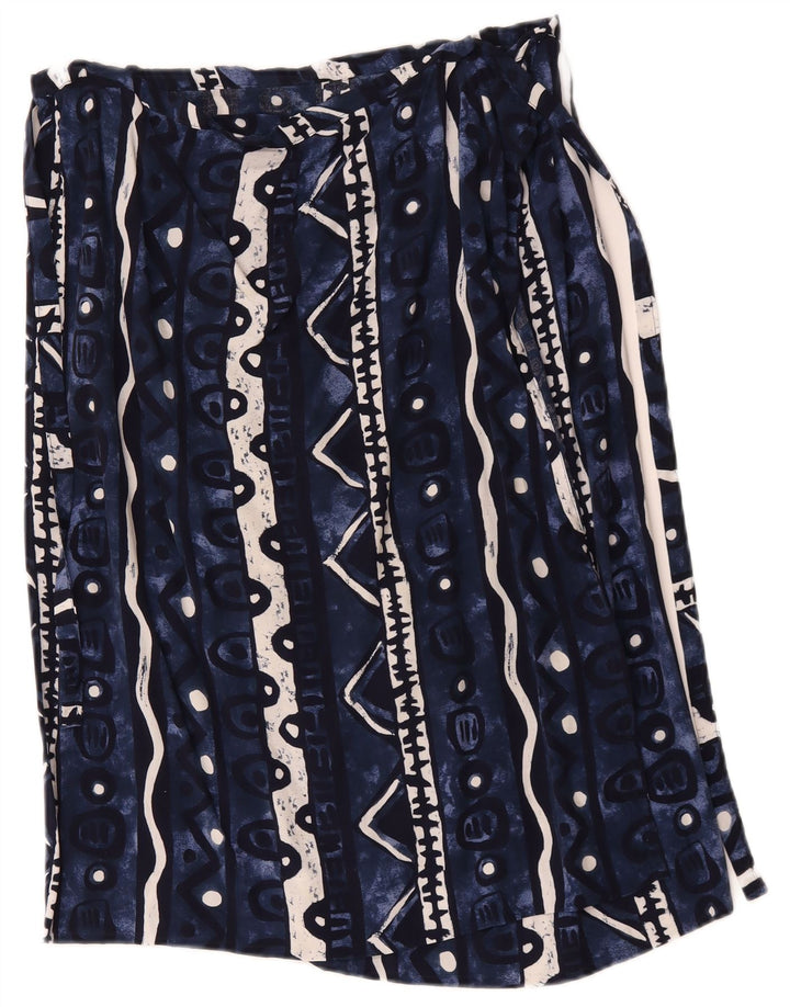 Vintage Γυναικεία Wrap Φούστα W34 Large Navy Blue Geometric