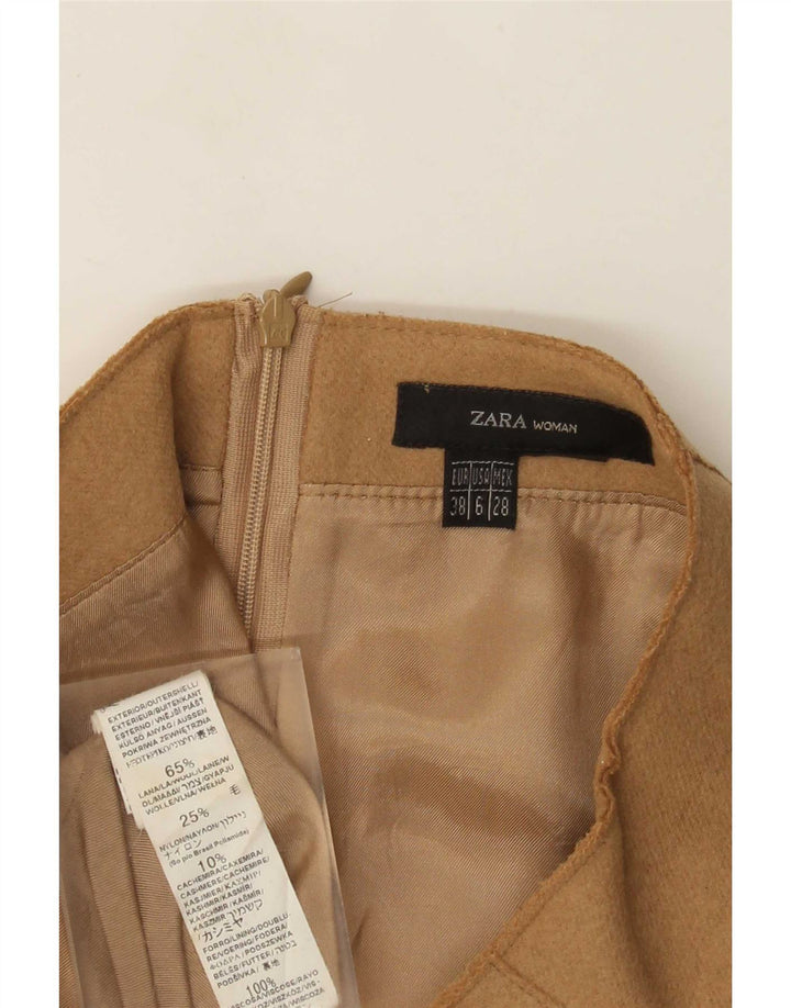 Zara Γυναικεία φούστα σε γραμμή Α EU 38 Small W28 Μάλλινη καφέ