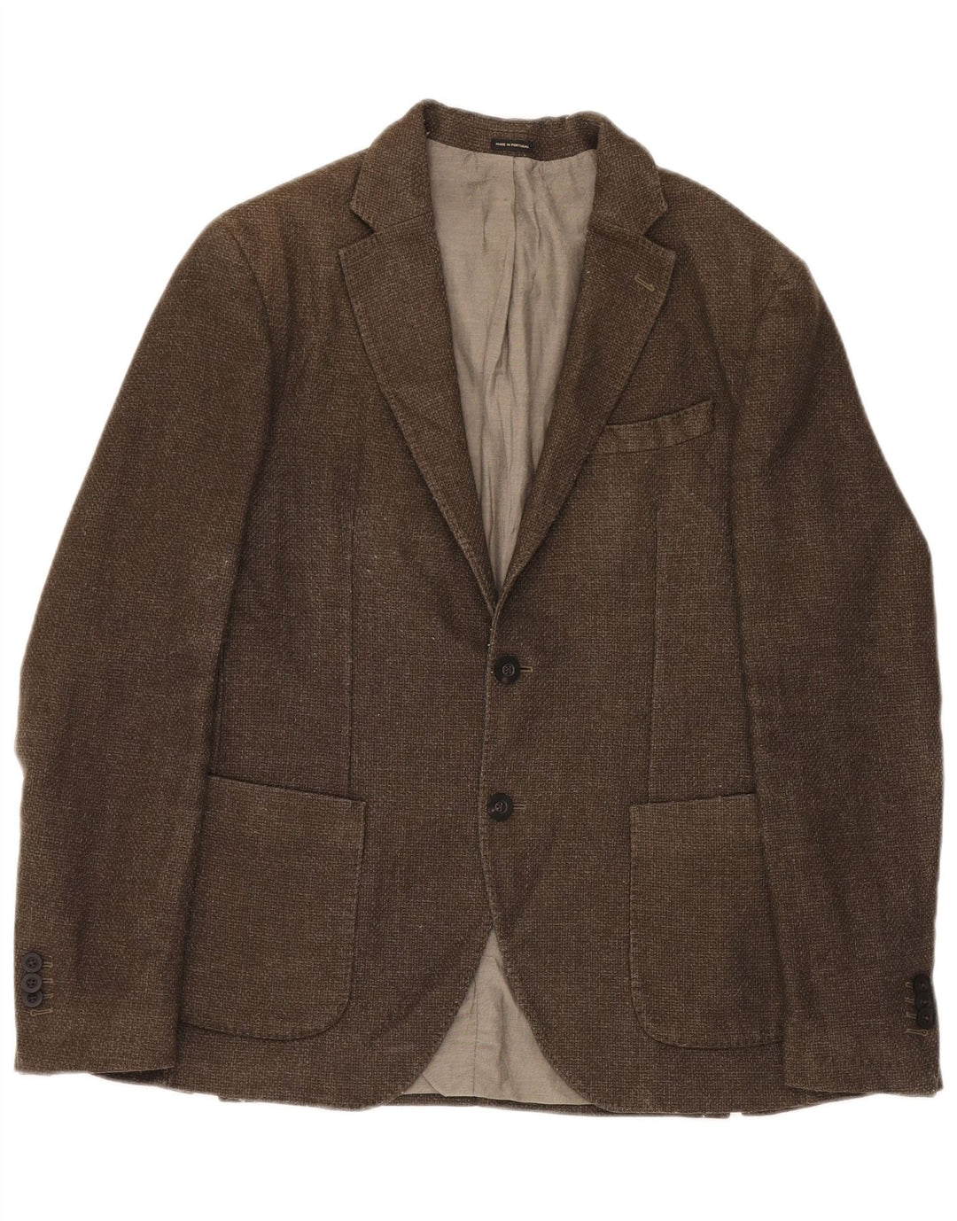 Massimo Dutti Ανδρικό σακάκι σακάκι με 2 κουμπιά EU 50 μεσαίο καφέ μαλλί