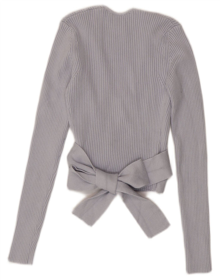 Zara Womens Crop Cardigan Top UK 8 Small Blue