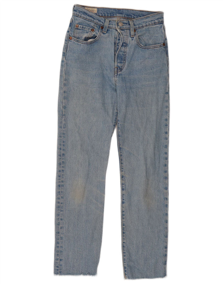 Levi's Womens 501 Straight Jeans W24 L28 Blue Cotton
