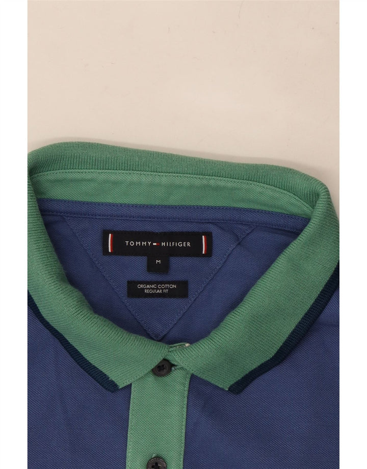 TOMMY HILFIGER Ανδρικό πουκάμισο πόλο με κανονική εφαρμογή, μεσαίο μπλε βαμβακερό