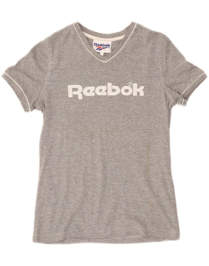 Γυναικείο γραφικό μπλουζάκι REEBOK Top UK 14 μεσαίο γκρι βαμβακερό