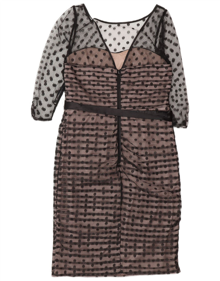 Coast γυναικείο φόρεμα με μανίκια 3/4 UK 14 μεσαίο μαύρο πουά πολυεστέρας