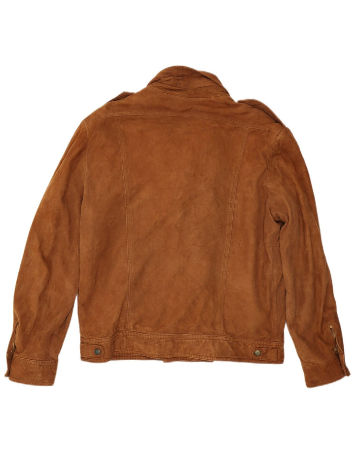 Vintage Ανδρικό Military Suede Bomber Jacket IT 52 XL Brown