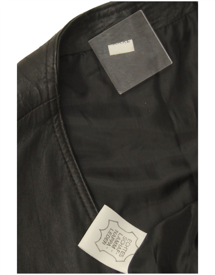 VINTAGE Ανδρικό Δερμάτινο Γιλέκο 3XL Μαύρο Δερμάτινο