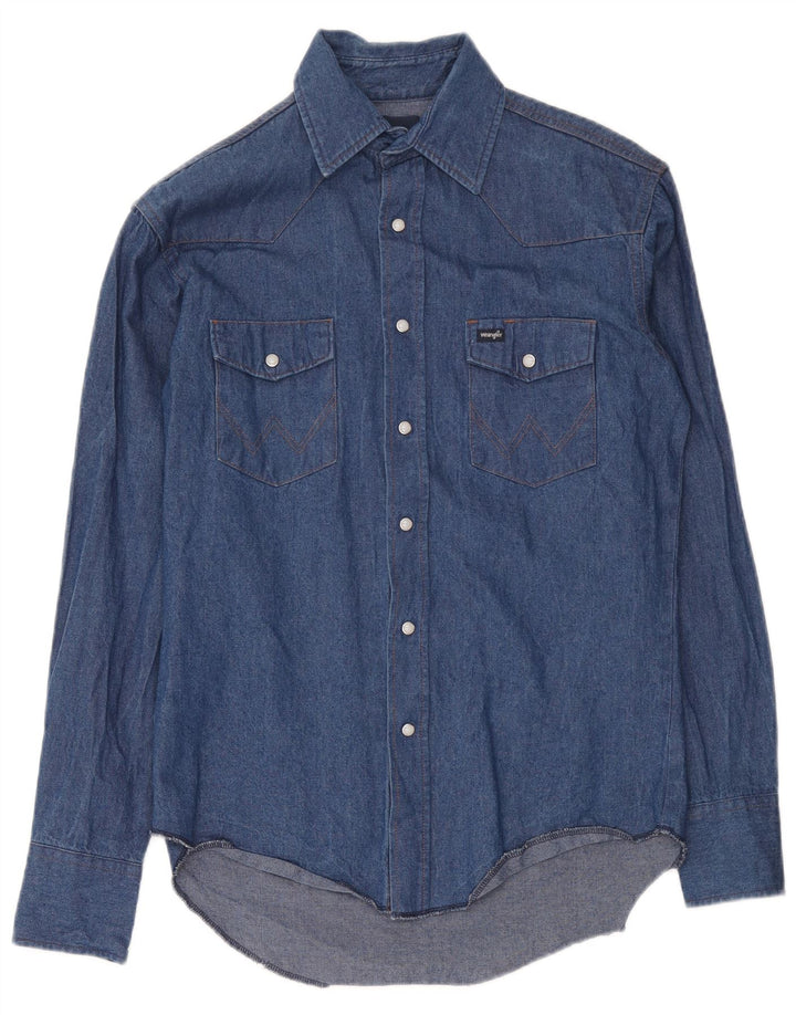 Ανδρικό τζιν πουκάμισο Wrangler Μέγεθος 15 μεσαίου μπλε βαμβακερό