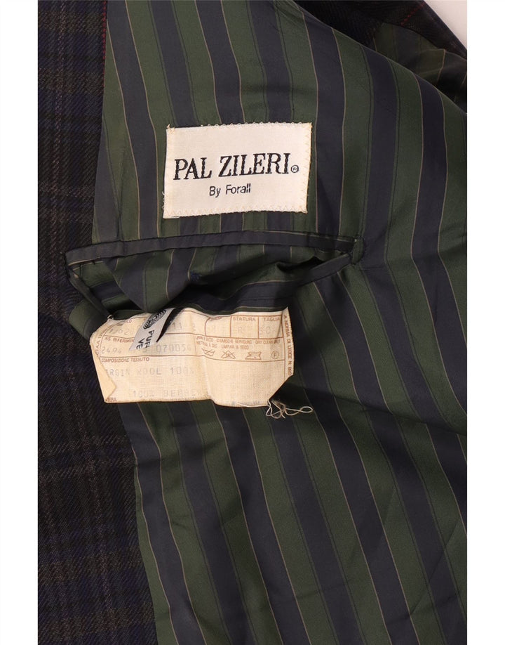 Pal Zileri Ανδρικό σακάκι με διπλό στήθος IT 50 Large Navy Blue Check