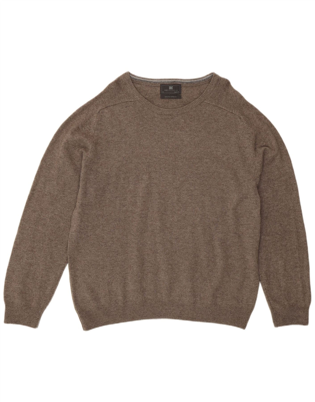 Ανδρικό πουλόβερ Marks & Spencer Crew Neck Jumper XL Γκρι Lambswool