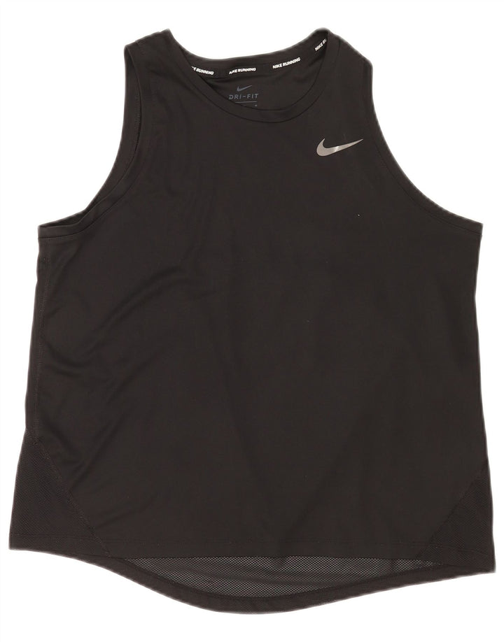Γυναικείο γιλέκο Nike Dri Fit Top UK 14 Μεσαίο μαύρο πολυεστέρα
