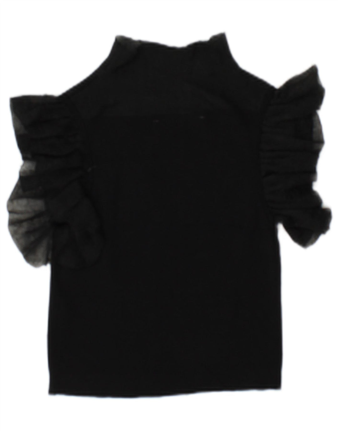 Zara Γυναικεία See Through Μπλούζα Top 10 Small Black Viscose