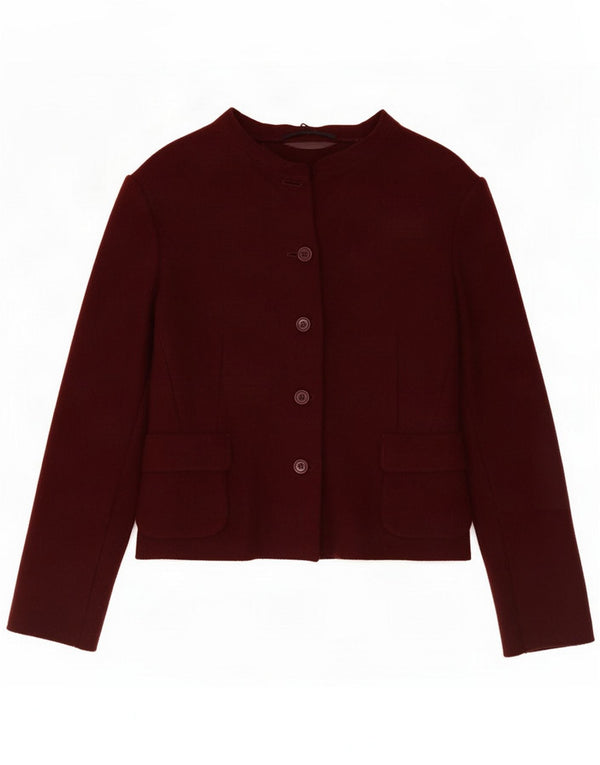 Aspesi Womens 4 Button Blazer Jacket IT 40 Small Burgundy Wool
