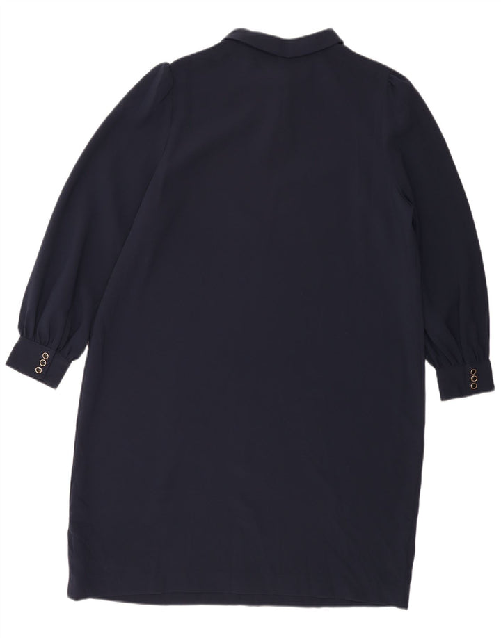 Marks & Spencer Γυναικείο μακρυμάνικο φόρεμα Shift UK 18 XL Navy Blue Polyester
